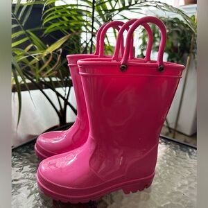 Kids Bright Pink Rain Boots